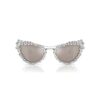 2 In 1 Clip-On Sunglasses Statement, Cat-Eye Shape, Sk7011, White