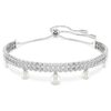 Ariana Grande X Swarovski Bracelet Crystal Pearl, Round Cut, White, Rhodium Plated