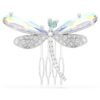 Ariana Grande X Swarovski Brooch and Hair Accessory Crystal Pearl, Mixed Cuts, Dragonfly, White, Rhodium Plated