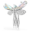 Ariana Grande X Swarovski Brooch and Hair Accessory Crystal Pearl, Mixed Cuts, Dragonfly, White, Rhodium Plated