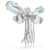 Ariana Grande X Swarovski Brooch and Hair Accessory Crystal Pearl, Mixed Cuts, Dragonfly, White, Rhodium Plated