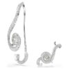 Ariana Grande X Swarovski Clip Earrings Asymmetrical Design, Crystal Pearl, Baguette Cut, White, Rhodium Plated