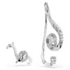 Ariana Grande X Swarovski Clip Earrings Asymmetrical Design, Crystal Pearl, Baguette Cut, White, Rhodium Plated