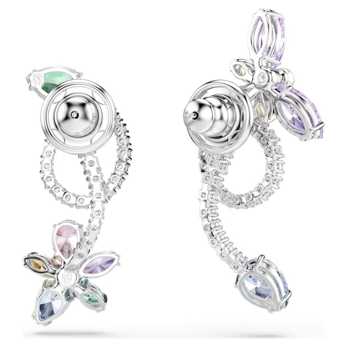 Ariana Grande X Swarovski Drop Earrings with Ear Jacket Mixed Cuts, Dragonfly, Flower, Multicolored, Rhodium Plated Ariana Grande X Swarovski Drop Earrings with Ear Jacket Mixed Cuts, Dragonfly, Flower, Multicolored, Rhodium Plated