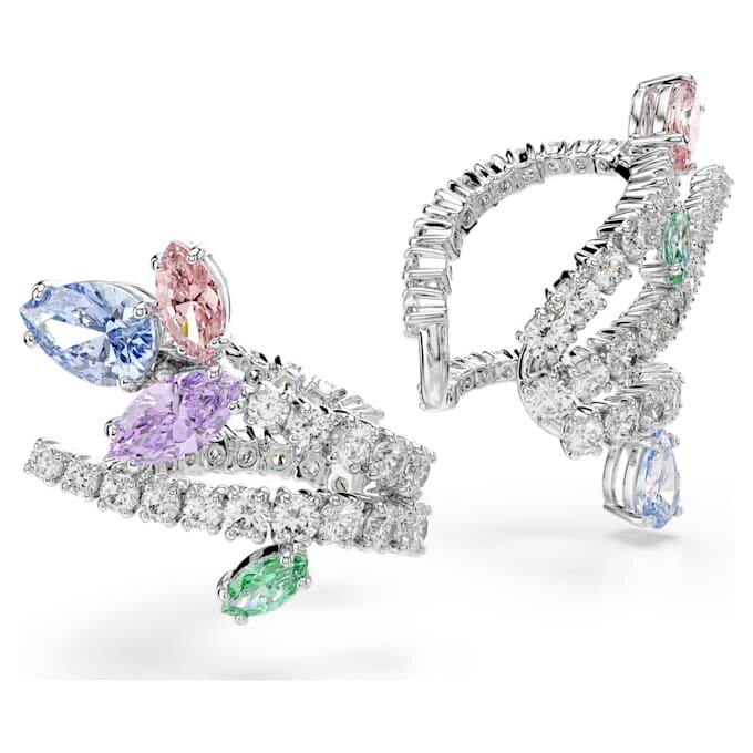 Ariana Grande X Swarovski Ear Cuffs Mixed Cuts, Multicolored, Rhodium Plated Ariana Grande X Swarovski Ear Cuffs Mixed Cuts, Multicolored, Rhodium Plated