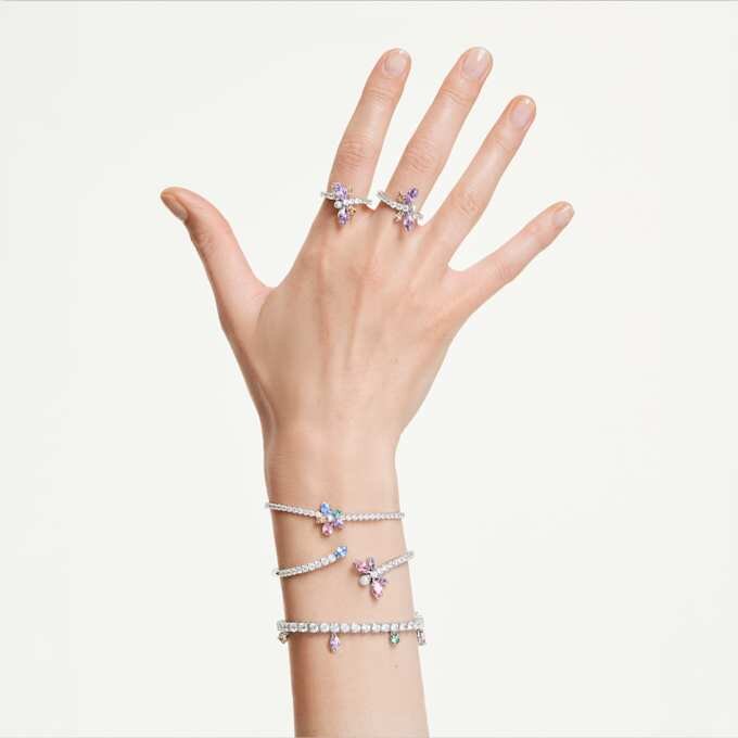 Ariana Grande X Swarovski Bracelet Mixed Cuts, Flower, Multicolored, Rhodium Plated Ariana Grande X Swarovski Bracelet Mixed Cuts, Flower, Multicolored, Rhodium Plated
