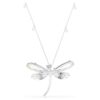 Ariana Grande X Swarovski Pendant and Brooch Crystal Pearl, Mixed Cuts, Dragonfly, White, Rhodium Plated