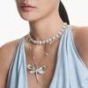 Ariana Grande X Swarovski Necklace Round Cut, Flower, White, Rhodium Plated