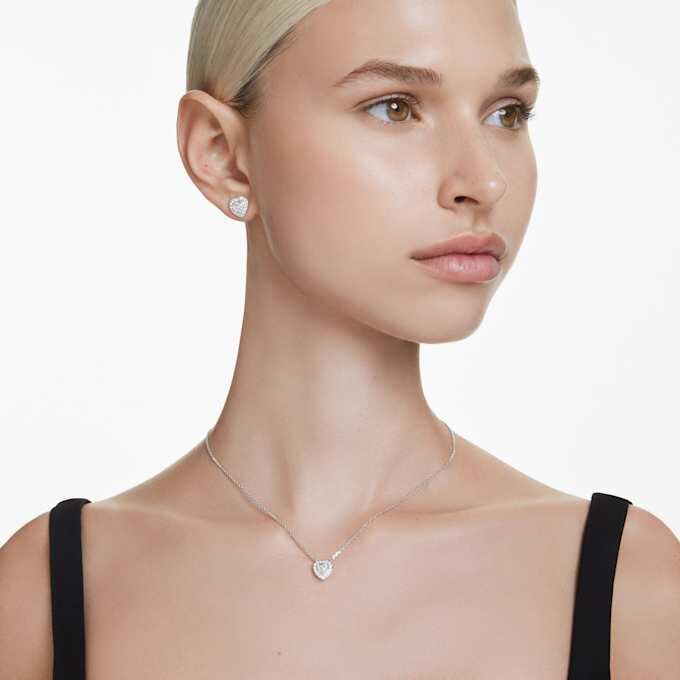 Ariana Grande X Swarovski Set Mixed Cuts, Heart, White, Rhodium Plated Ariana Grande X Swarovski Set Mixed Cuts, Heart, White, Rhodium Plated