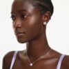 Ariana Grande X Swarovski Set Crystal Pearl, Round Cut, Flower, White, Rhodium Plated
