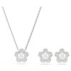 Ariana Grande X Swarovski Set Crystal Pearl, Round Cut, Flower, White, Rhodium Plated