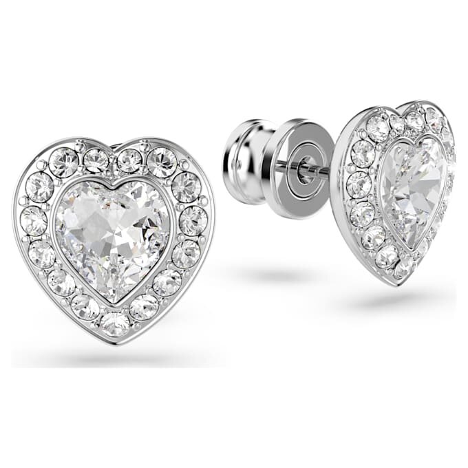 Ariana Grande X Swarovski Stud Earrings Mixed Cuts, Heart, White, Rhodium Plated Ariana Grande X Swarovski Stud Earrings Mixed Cuts, Heart, White, Rhodium Plated