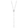 Ariana Grande X Swarovski Y Necklace Mixed Cuts, Crystal Pearl, Heart, White, Rhodium Plated