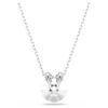 Bella V Pendant Round Cut, Blue, Rhodium Plated