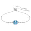 Birthstone Bracelet Square Cut, December, Blue, Rhodium Plated Birthstone Bracelet Square Cut, December, Blue, Rhodium Plated