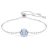 Birthstone Bracelet Square Cut, March, Blue, Rhodium Plated Birthstone Bracelet Square Cut, March, Blue, Rhodium Plated