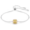 Birthstone Bracelet Square Cut, November, Yellow, Rhodium Plated