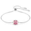 Birthstone Bracelet Square Cut, October, Pink, Rhodium Plated