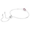 Birthstone Bracelet Square Cut, October, Pink, Rhodium Plated