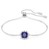 Birthstone Bracelet Square Cut, September, Blue, Rhodium Plated