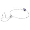 Birthstone Bracelet Square Cut, September, Blue, Rhodium Plated