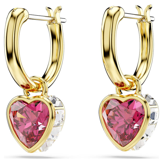 Chroma Drop Earrings Heart, Red, Gold-Tone Plated Chroma Drop Earrings Heart, Red, Gold-Tone Plated