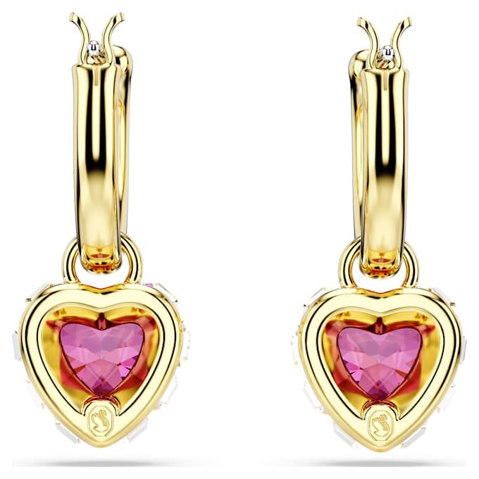 Chroma Drop Earrings Heart, Red, Gold-Tone Plated Chroma Drop Earrings Heart, Red, Gold-Tone Plated