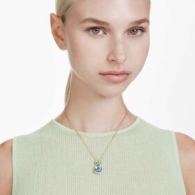 Chroma Pendant Cushion Cut, Multicolored, Gold-Tone Plated