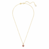 Chroma Pendant Heart, Red, Gold-Tone Plated