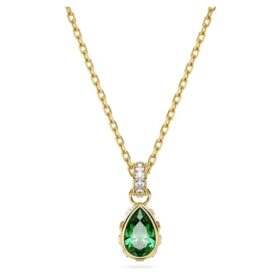 Chroma Pendant Pear Cut, Green, Gold-Tone Plated