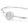 Constella Bangle Round Cut, Dancing Stone, White, Rhodium Plated Constella Bangle Round Cut, Dancing Stone, White, Rhodium Plated