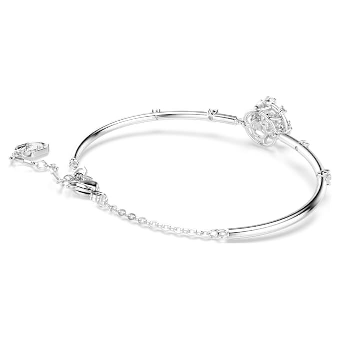 Constella Bangle Round Cut, Dancing Stone, White, Rhodium Plated Constella Bangle Round Cut, Dancing Stone, White, Rhodium Plated