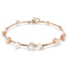 Constella Bracelet Crystal Pearl, Round Cuts, White, Rose Gold-Tone Plated