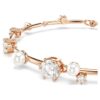 Constella Bracelet Crystal Pearl, Round Cuts, White, Rose Gold-Tone Plated