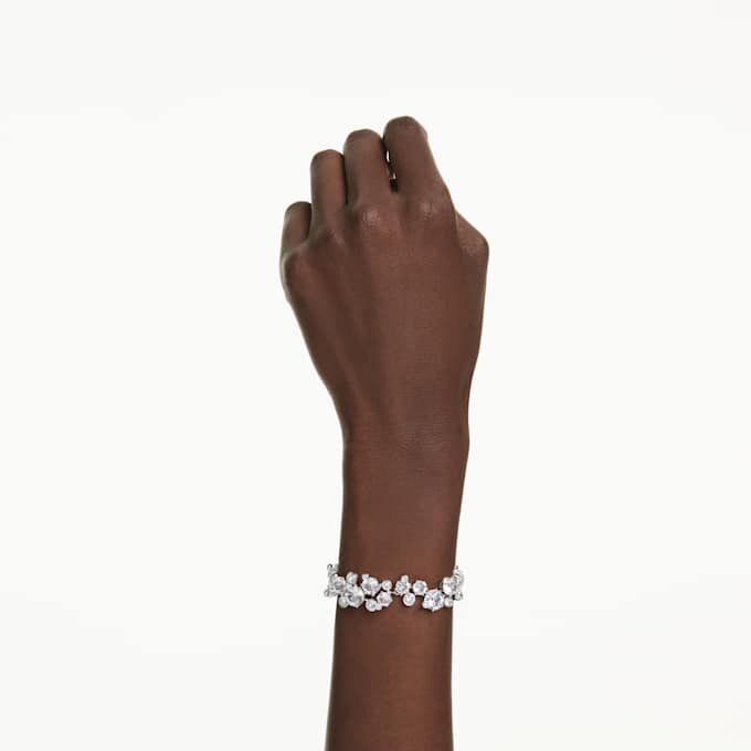 Constella Bracelet Mixed Cuts, White, Rhodium Plated Constella Bracelet Mixed Cuts, White, Rhodium Plated