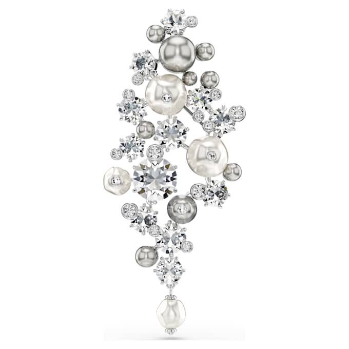 Constella Brooch Crystal Pearl, Round Cut, White, Rhodium Plated Constella Brooch Crystal Pearl, Round Cut, White, Rhodium Plated