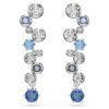 Constella Drop Earrings Mixed Cuts, Blue, Rhodium Plated Constella Drop Earrings Mixed Cuts, Blue, Rhodium Plated