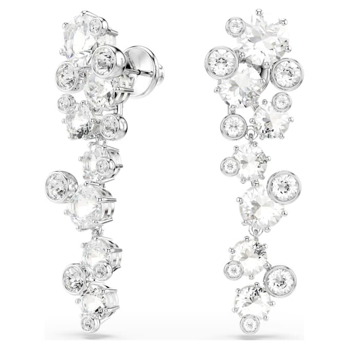 Constella Drop Earrings Mixed Cuts, White, Rhodium Plated Constella Drop Earrings Mixed Cuts, White, Rhodium Plated