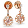 Constella Drop Earrings Round Cut, Dancing Stone, Pink, Rose Gold-Tone Plated Constella Drop Earrings Round Cut, Dancing Stone, Pink, Rose Gold-Tone Plated