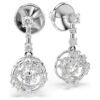 Constella Drop Earrings Round Cut, Dancing Stone, White, Rhodium Plated Constella Drop Earrings Round Cut, Dancing Stone, White, Rhodium Plated