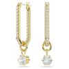 Constella Drop Earrings Round Cut, White, Gold-Tone Plated
