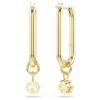Constella Drop Earrings Round Cut, White, Gold-Tone Plated