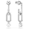 Constella Drop Earrings Round Cut, White, Rhodium Plated Constella Drop Earrings Round Cut, White, Rhodium Plated