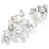 Constella Earrings Crystal Pearl, Round Cut, White, Rhodium Plated