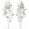 Constella Earrings Crystal Pearl, Round Cut, White, Rhodium Plated
