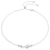 Constella Necklace Crystal Pearl, Round Cuts, White, Rhodium Plated