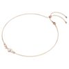Constella Necklace Crystal Pearl, Round Cuts, White, Rose Gold-Tone Plated