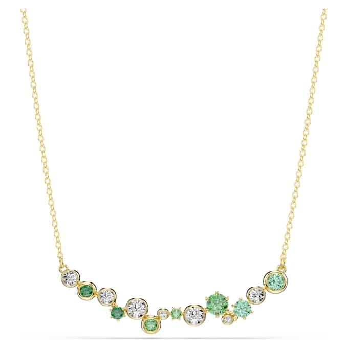 Constella Necklace Mixed Cuts, Green, Gold-Tone Plated Constella Necklace Mixed Cuts, Green, Gold-Tone Plated
