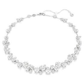 Constella Necklace Round Cut, White, Rhodium Plated