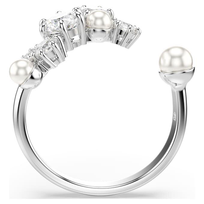 Constella Open Ring Crystal Pearl, Round Cuts, White, Rhodium Plated Constella Open Ring Crystal Pearl, Round Cuts, White, Rhodium Plated